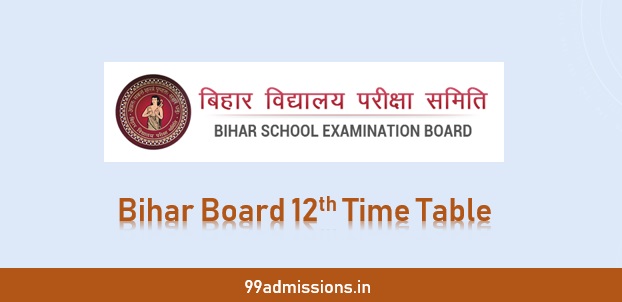 Bihar Board 12th Time Table