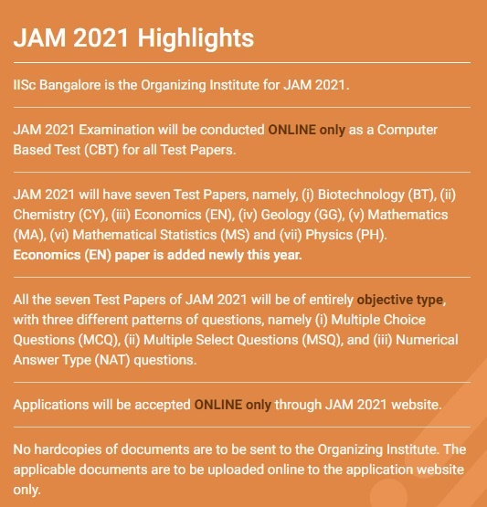IIT JAM Admission List