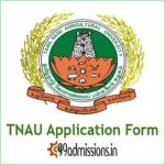 Tamil Nadu Agricultural University Application Form