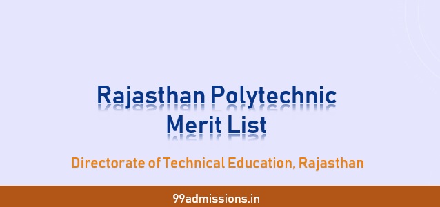 Rajasthan Polytechnic Merit List