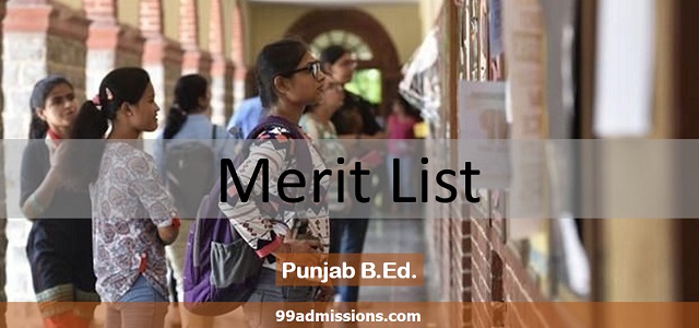 Punjab B.Ed Merit List