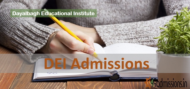 DEI Admission 2022 Online Application Form, Dates