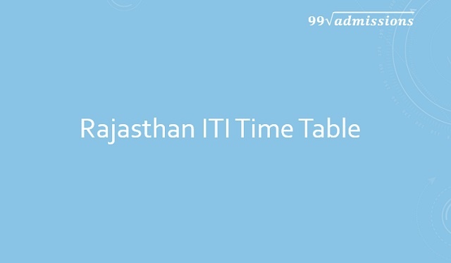 DTE Rajasthan ITI Time Table