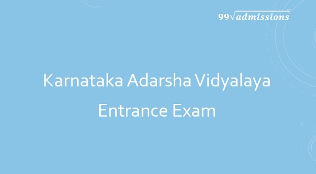 Karnataka Adarsha Vidyalaya Entrance Exam