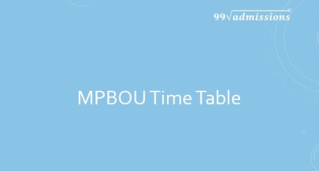MP Bhoj University Time Table