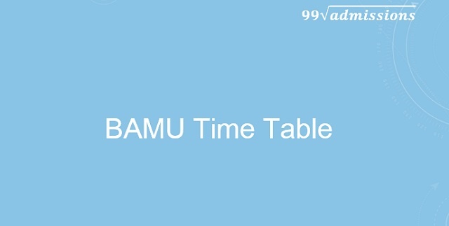 BAMU Time Table