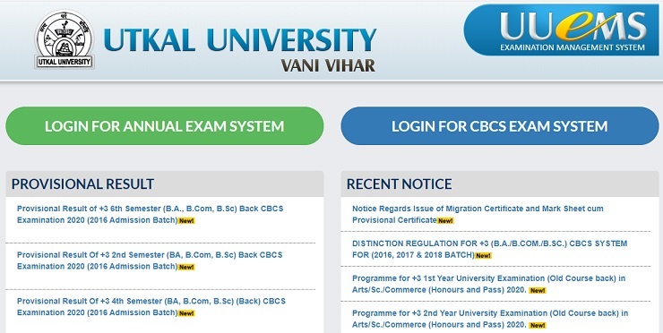 Utkal University Exam Scheme
