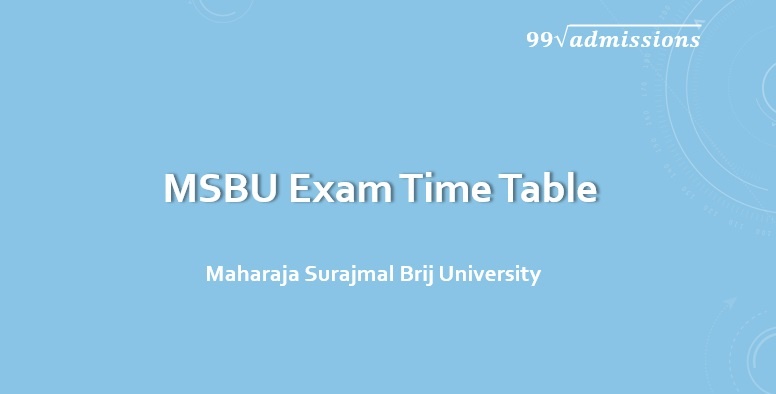 MS Brij University Time Table